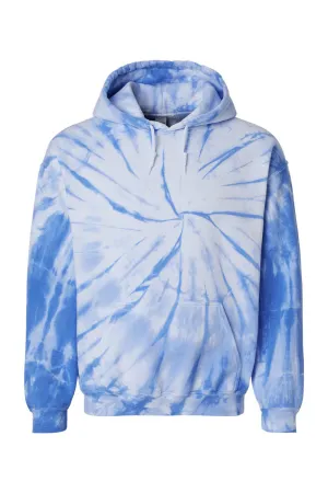 Dyenomite Mens Blended Tie Dyed Hooded Sweatshirt Hoodie w/ Pouch Pocket - Royal Blue Clothing Dyenomite