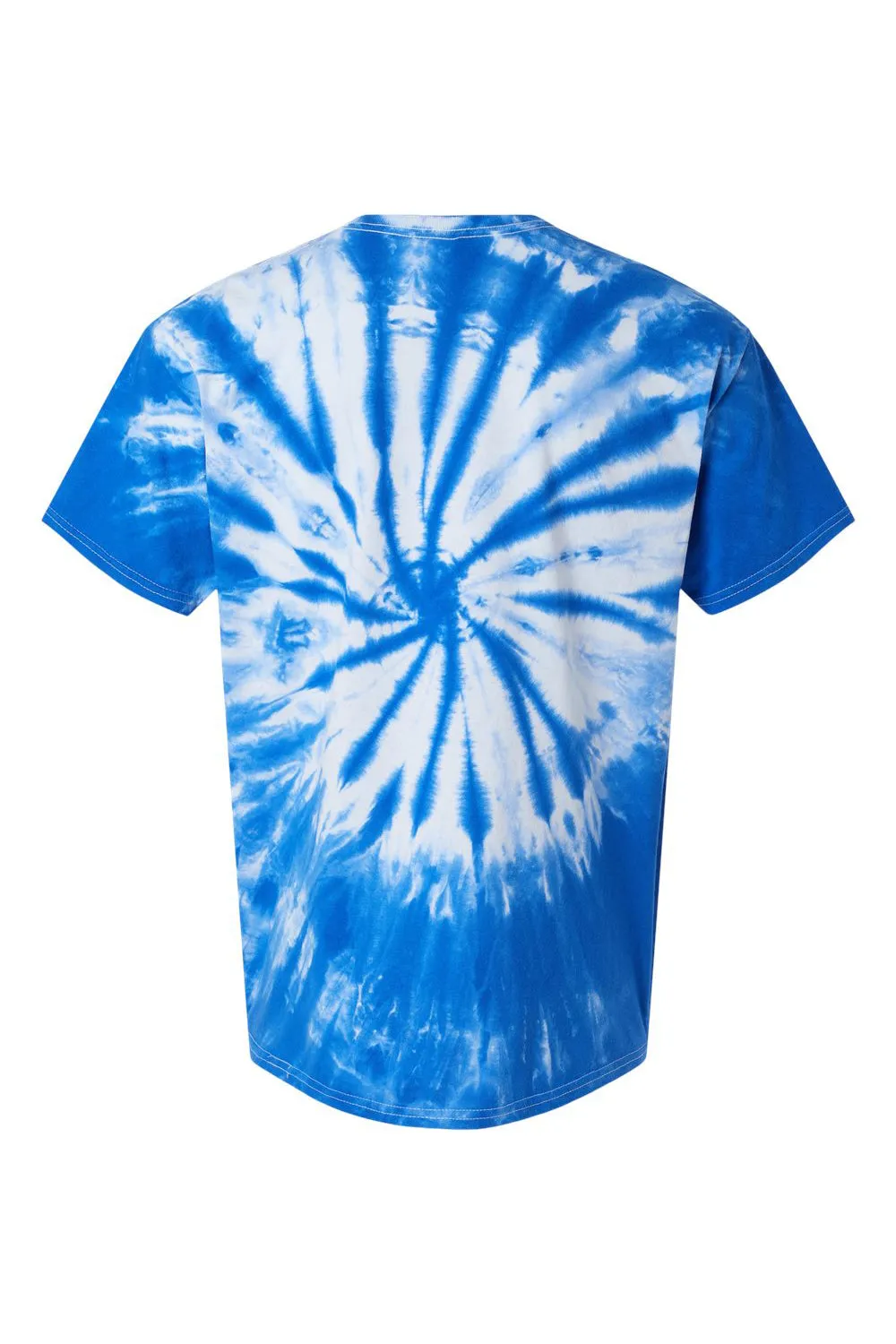 Dyenomite Mens Contrast Cyclone Tie Dyed Short Sleeve Crewneck T-Shirt - Royal Blue - Closeout Clothing Dyenomite