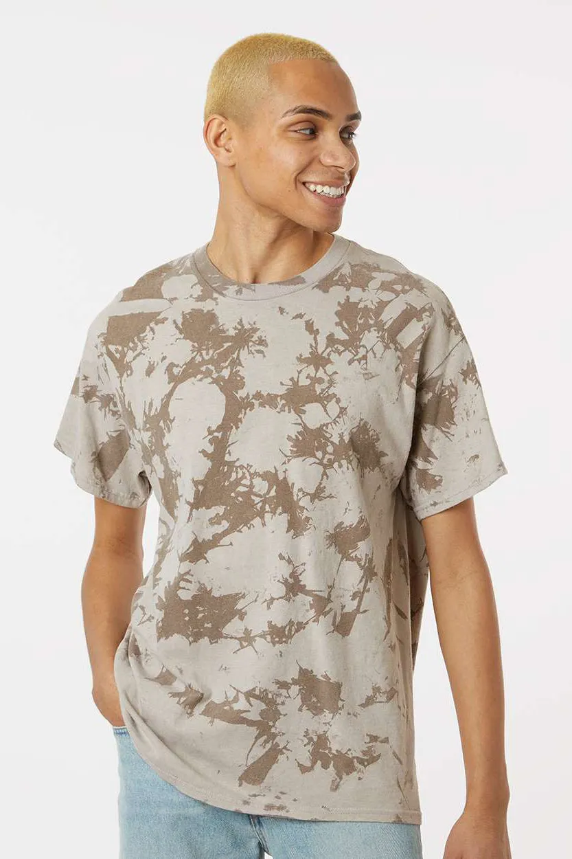 Dyenomite Mens Crush Tie Dyed Short Sleeve Crewneck T-Shirt - Coyote Clothing Dyenomite