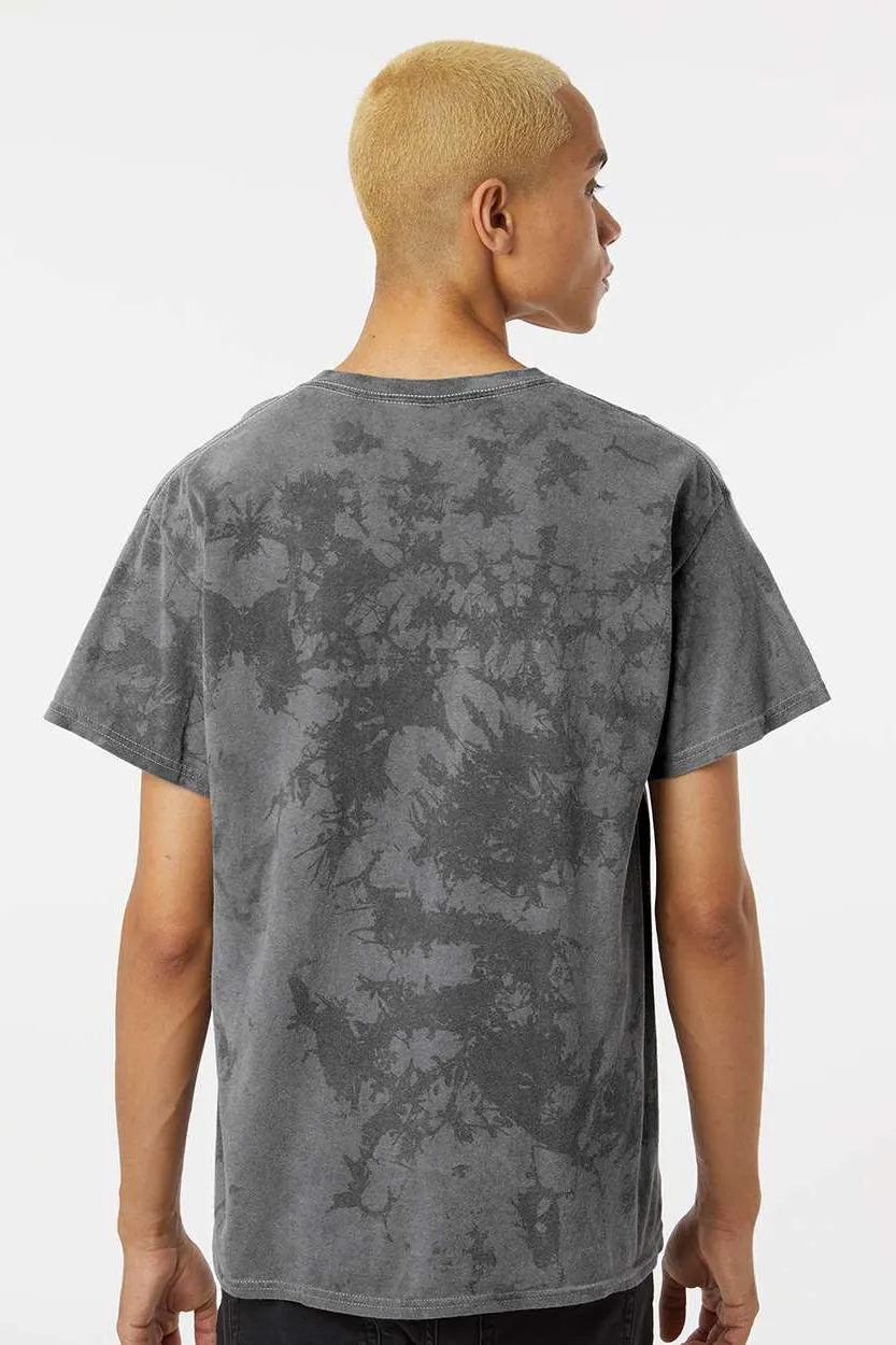 Dyenomite Mens Crush Tie Dyed Short Sleeve Crewneck T-Shirt - Obsidian Clothing Dyenomite