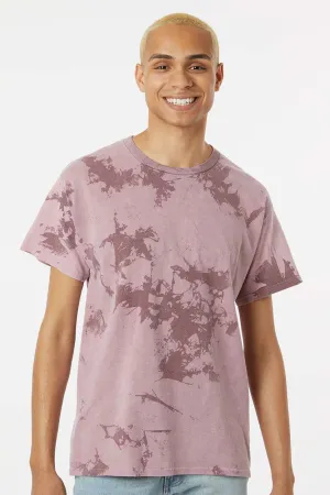 Dyenomite Mens Crush Tie Dyed Short Sleeve Crewneck T-Shirt - Quartz Clothing Dyenomite