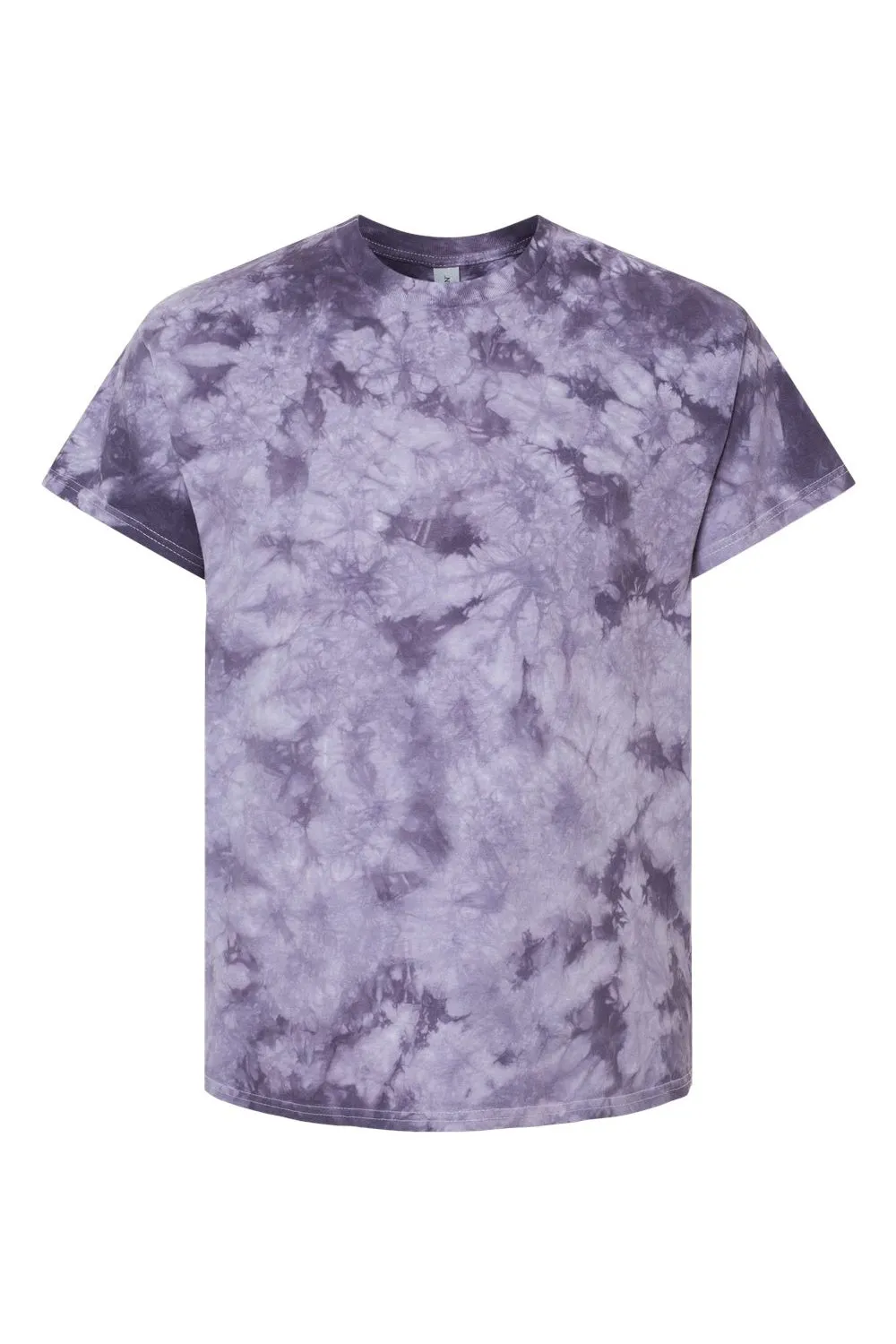 Dyenomite Mens Crystal Tie Dyed Short Sleeve Crewneck T-Shirt - Blackberry Clothing Dyenomite