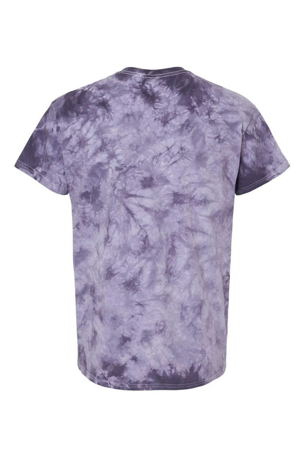 Dyenomite Mens Crystal Tie Dyed Short Sleeve Crewneck T-Shirt - Blackberry Clothing Dyenomite