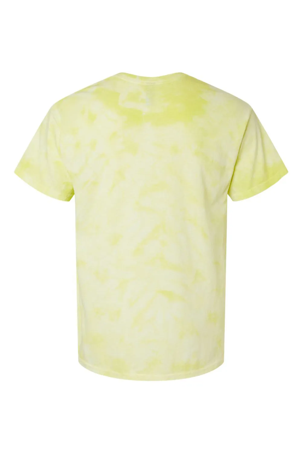 Dyenomite Mens Crystal Tie Dyed Short Sleeve Crewneck T-Shirt - Citron Clothing Dyenomite