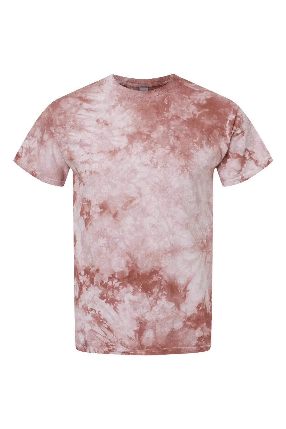 Dyenomite Mens Crystal Tie Dyed Short Sleeve Crewneck T-Shirt - Copper Clothing Dyenomite