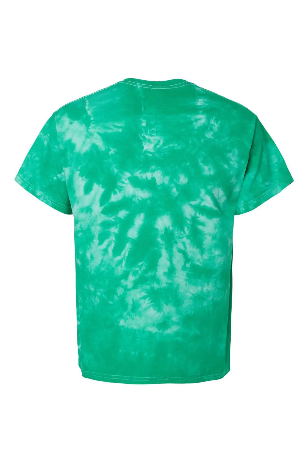 Dyenomite Mens Crystal Tie Dyed Short Sleeve Crewneck T-Shirt - Emerald Clothing Dyenomite