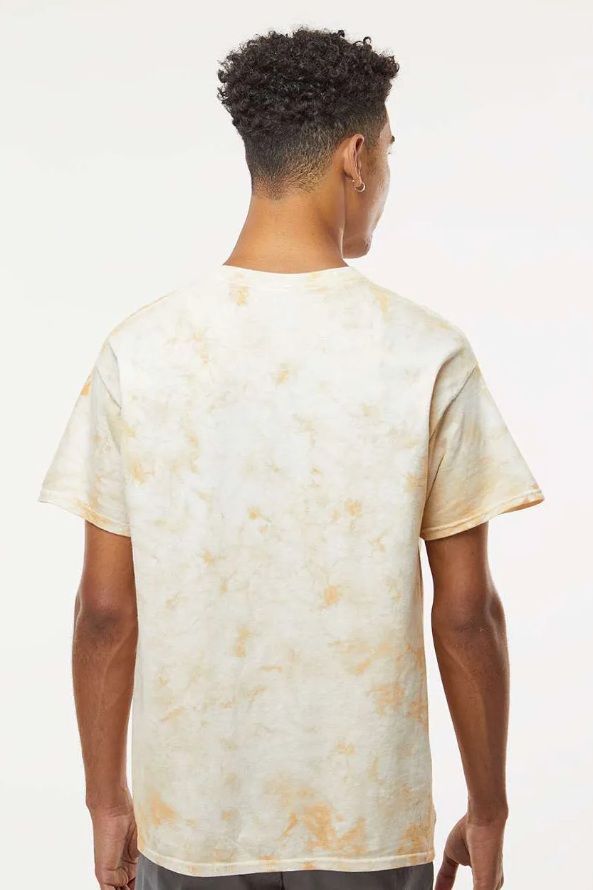 Dyenomite Mens Crystal Tie Dyed Short Sleeve Crewneck T-Shirt - Honey Clothing Dyenomite