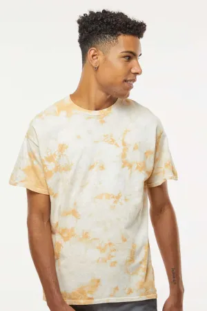 Dyenomite Mens Crystal Tie Dyed Short Sleeve Crewneck T-Shirt - Honey Clothing Dyenomite