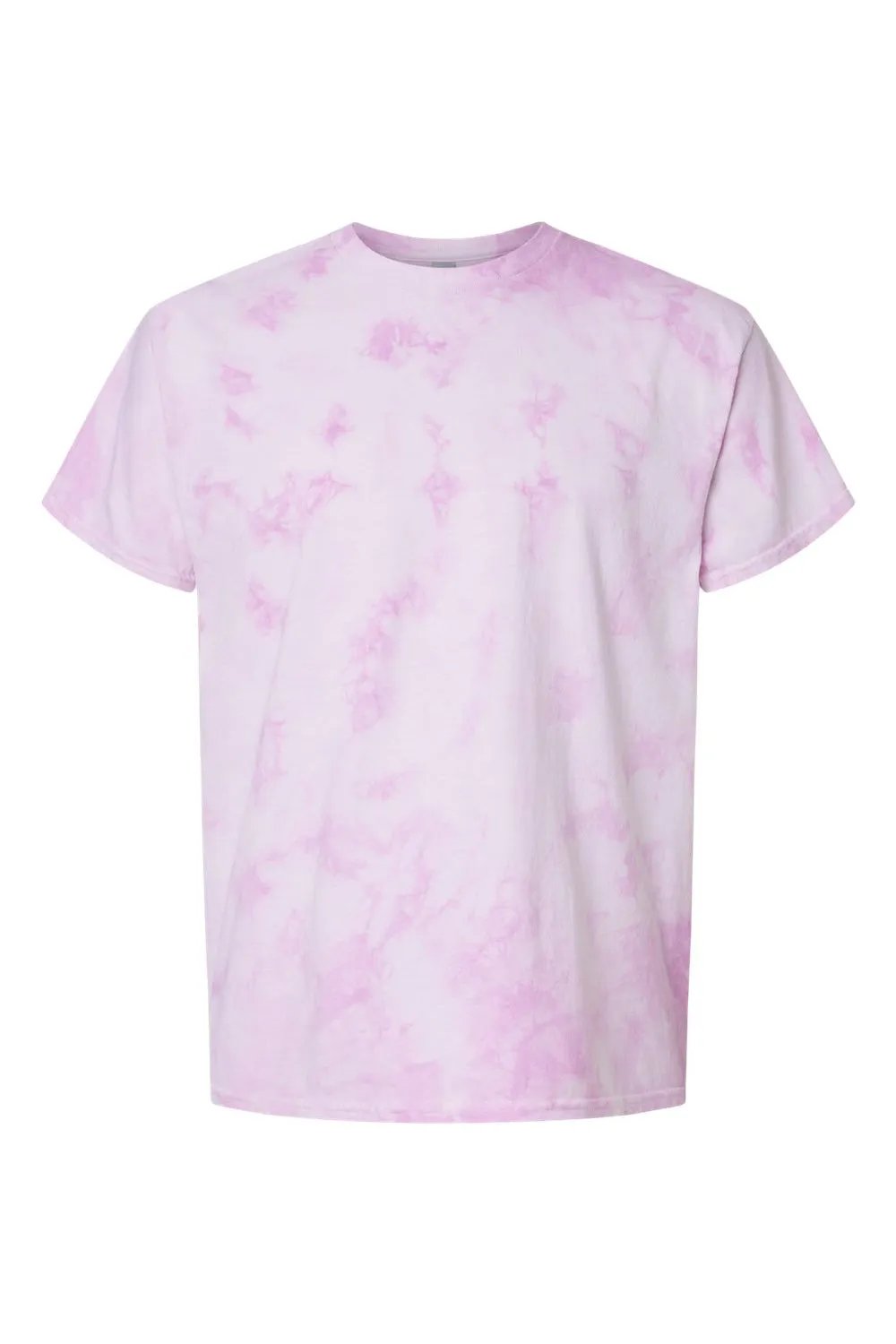 Dyenomite Mens Crystal Tie Dyed Short Sleeve Crewneck T-Shirt - Lilac Clothing Dyenomite