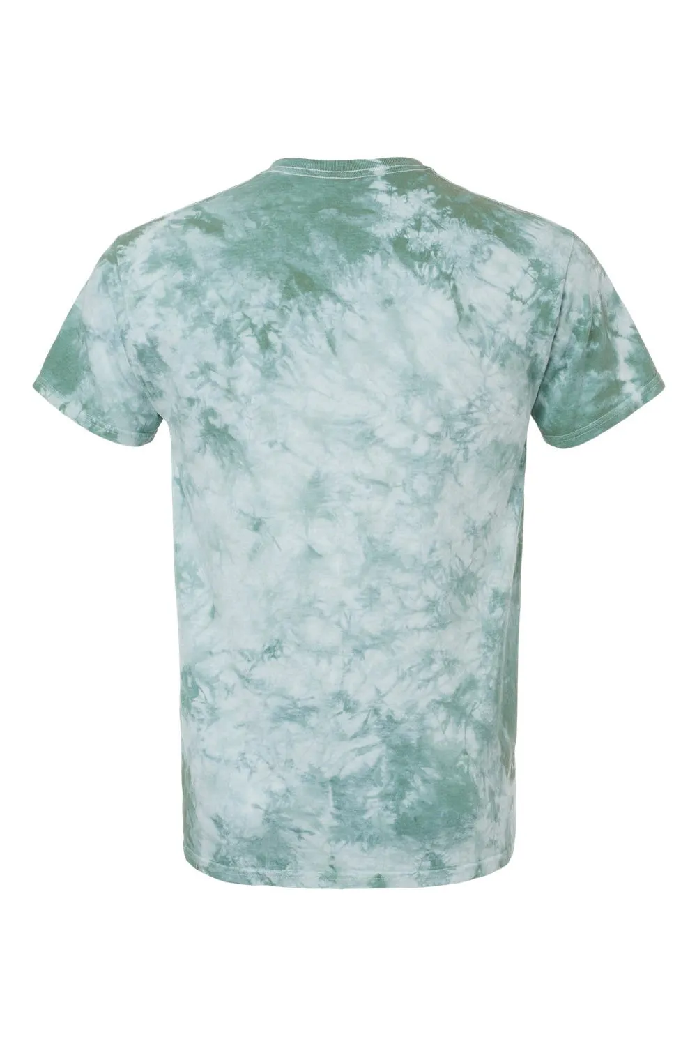 Dyenomite Mens Crystal Tie Dyed Short Sleeve Crewneck T-Shirt - Moss Clothing Dyenomite