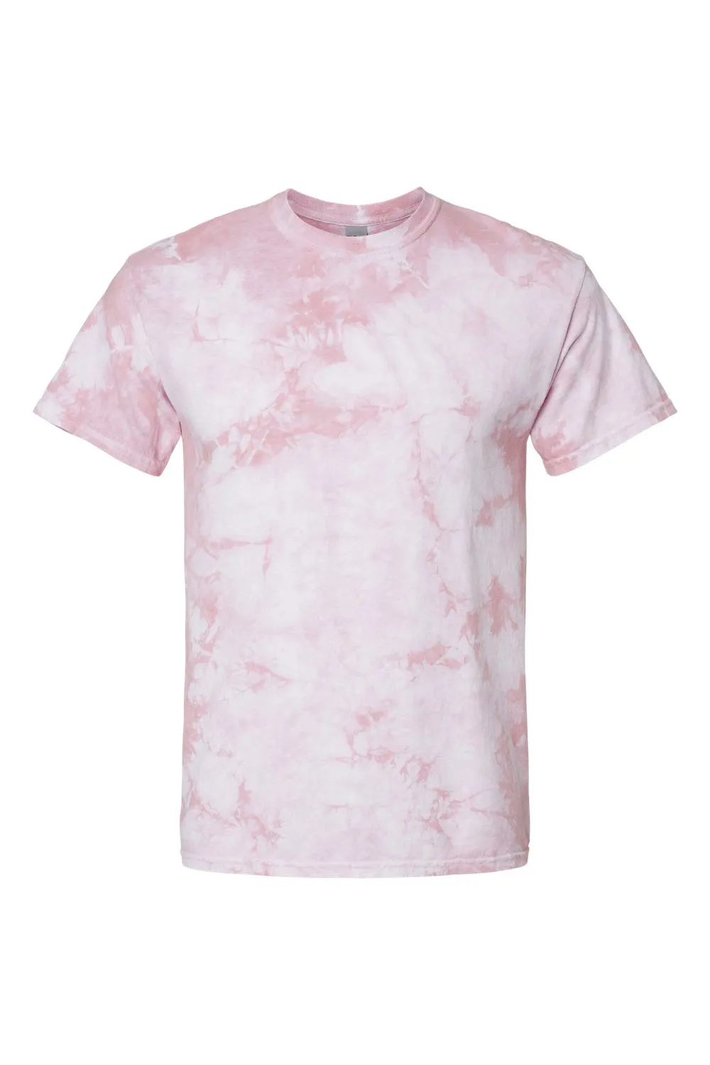 Dyenomite Mens Crystal Tie Dyed Short Sleeve Crewneck T-Shirt - Rose Clothing Dyenomite