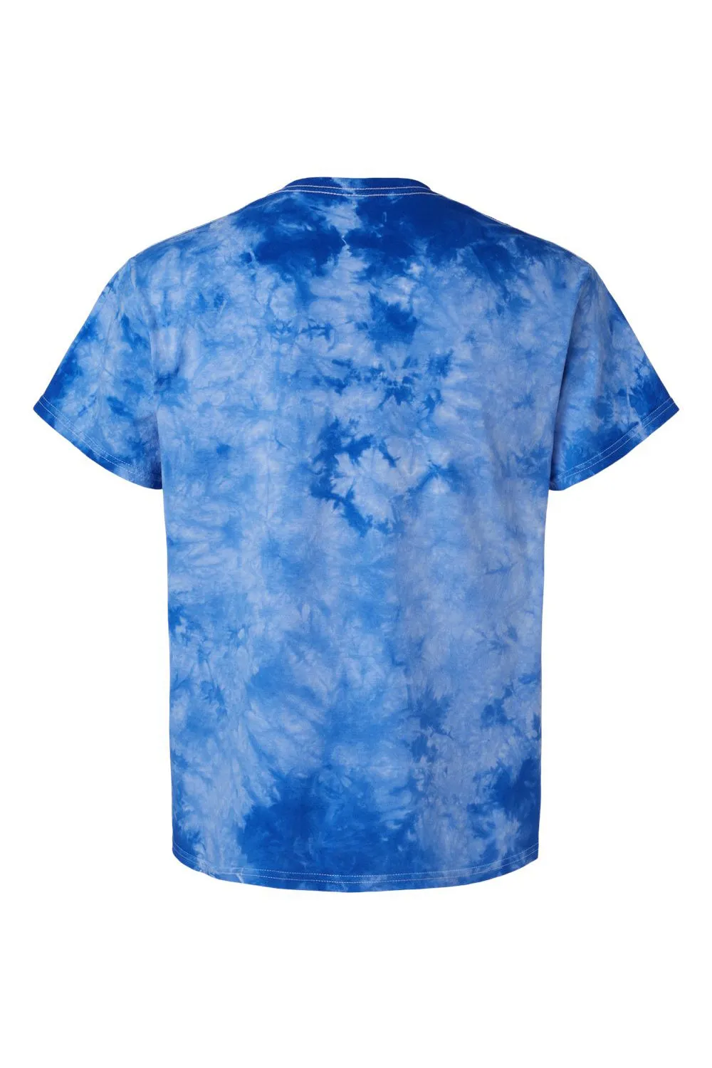 Dyenomite Mens Crystal Tie Dyed Short Sleeve Crewneck T-Shirt - Royal Blue Clothing Dyenomite