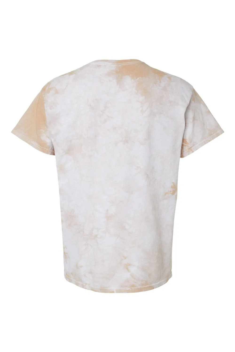 Dyenomite Mens Crystal Tie Dyed Short Sleeve Crewneck T-Shirt - Sand Clothing Dyenomite