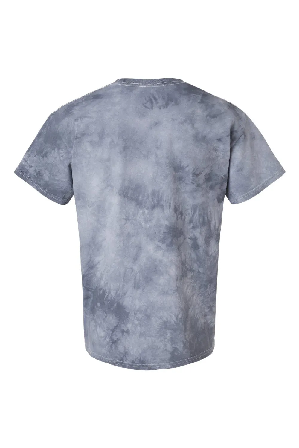 Dyenomite Mens Crystal Tie Dyed Short Sleeve Crewneck T-Shirt - Silver Grey Clothing Dyenomite