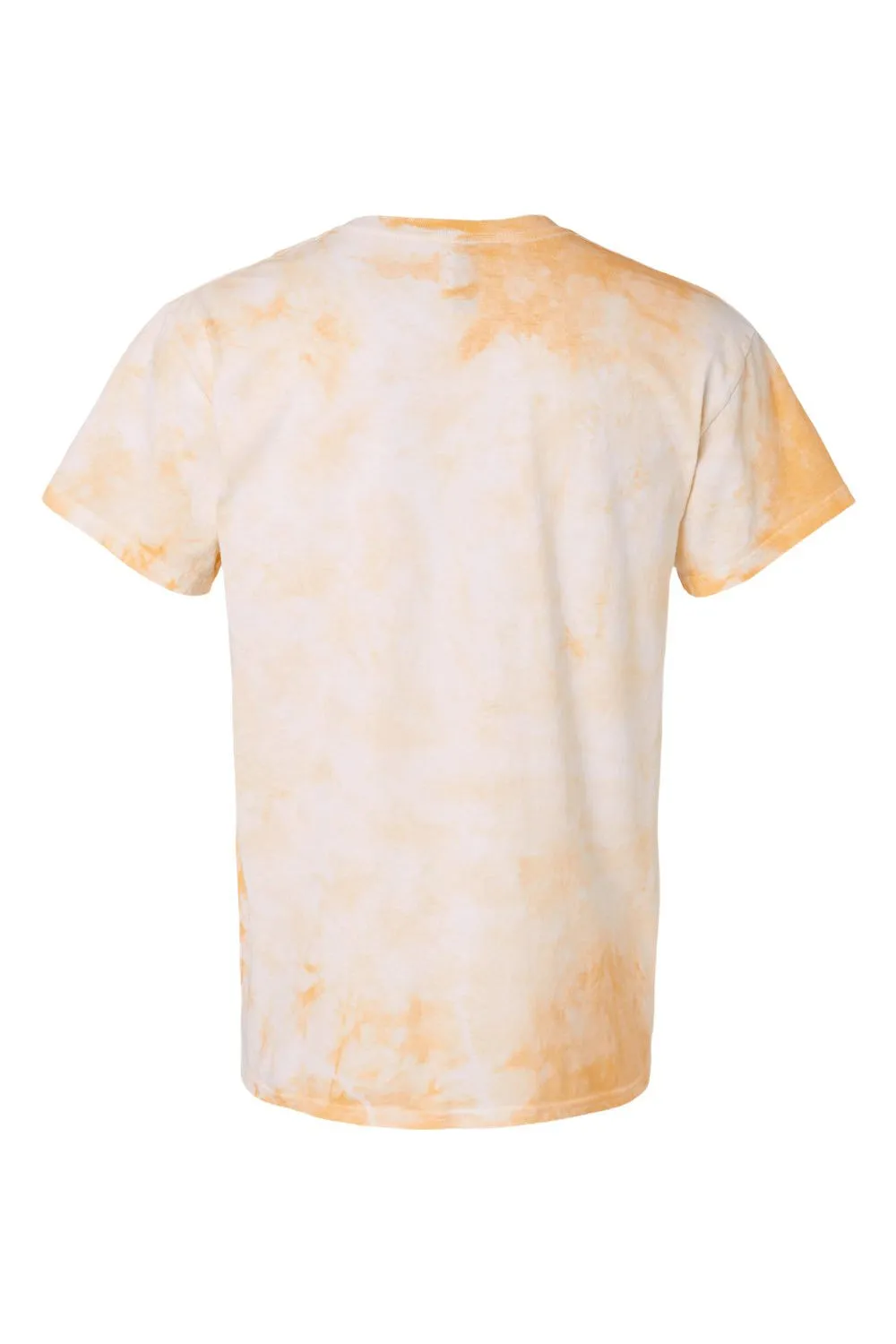 Dyenomite Mens Crystal Tie Dyed Short Sleeve Crewneck T-Shirt - Tangerine Clothing Dyenomite