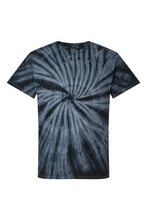 Dyenomite Mens Cyclone Pinwheel Tie Dyed Short Sleeve Crewneck T-Shirt - Black Clothing Dyenomite
