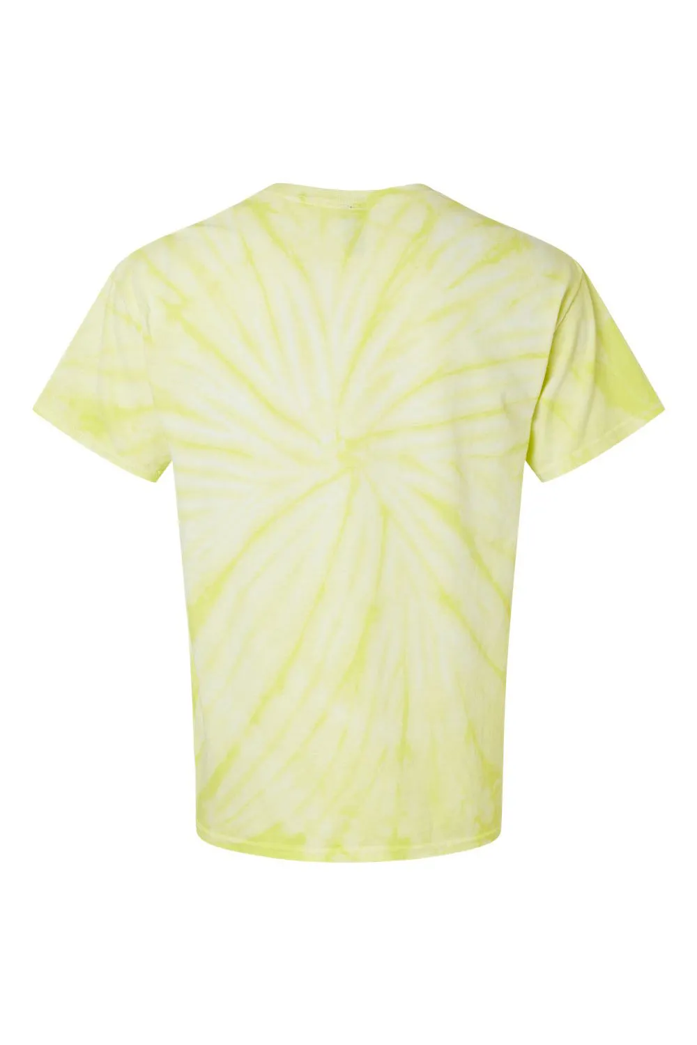 Dyenomite Mens Cyclone Pinwheel Tie Dyed Short Sleeve Crewneck T-Shirt - Citron Clothing Dyenomite