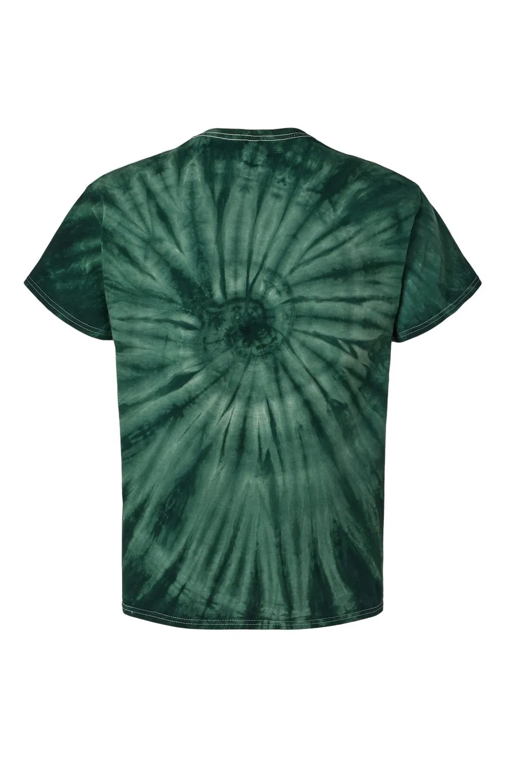 Dyenomite Mens Cyclone Pinwheel Tie Dyed Short Sleeve Crewneck T-Shirt - Forest Green Clothing Dyenomite