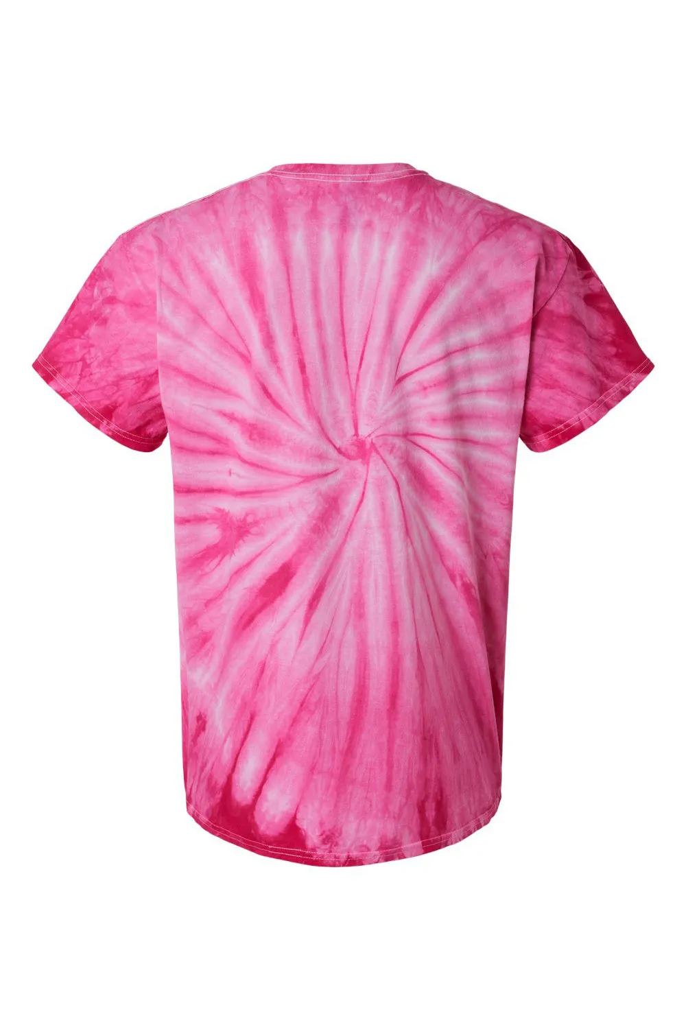 Dyenomite Mens Cyclone Pinwheel Tie Dyed Short Sleeve Crewneck T-Shirt - Fuchsia Clothing Dyenomite