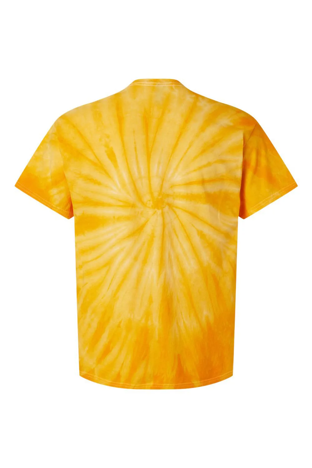 Dyenomite Mens Cyclone Pinwheel Tie Dyed Short Sleeve Crewneck T-Shirt - Gold Clothing Dyenomite