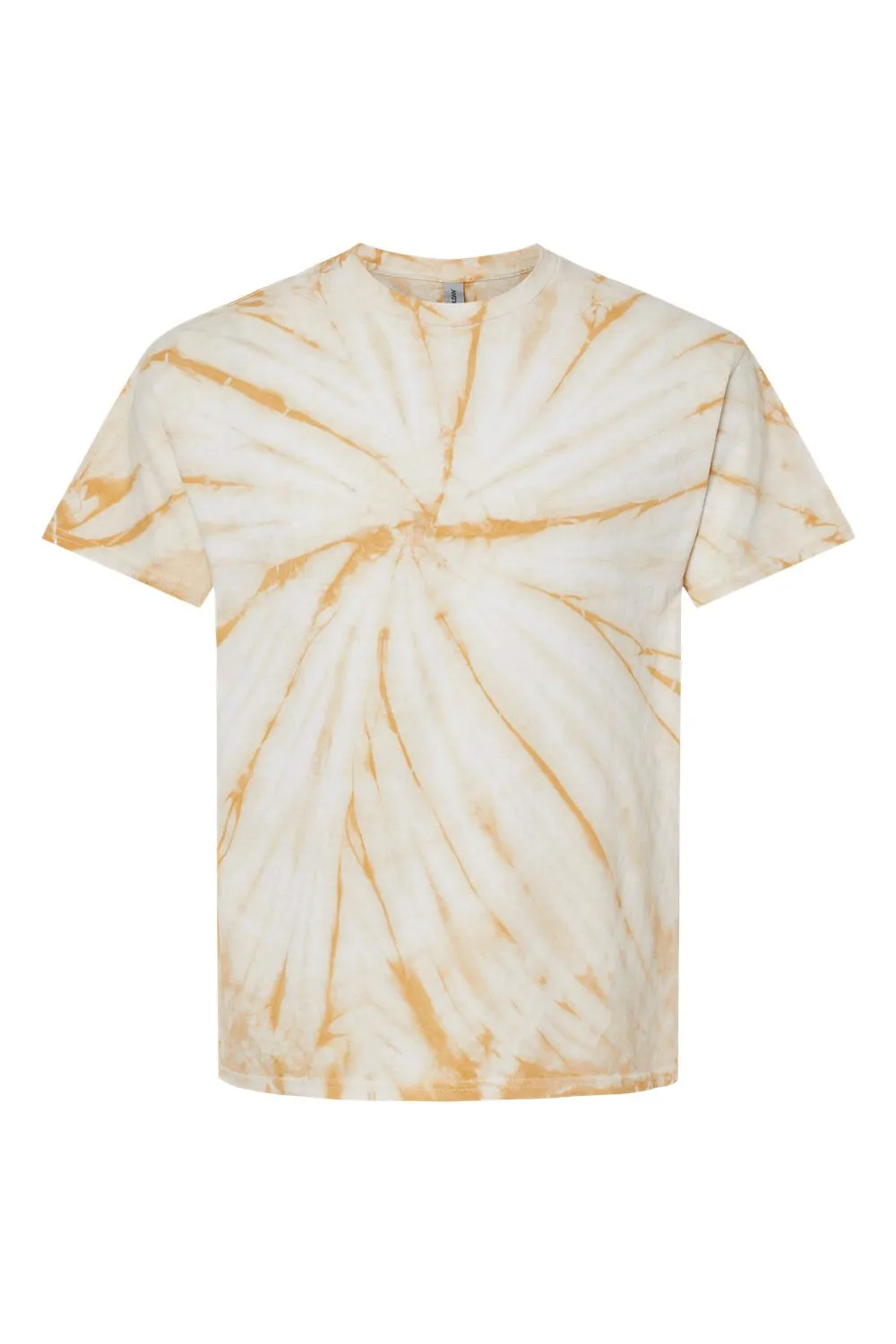 Dyenomite Mens Cyclone Pinwheel Tie Dyed Short Sleeve Crewneck T-Shirt - Honey Clothing Dyenomite