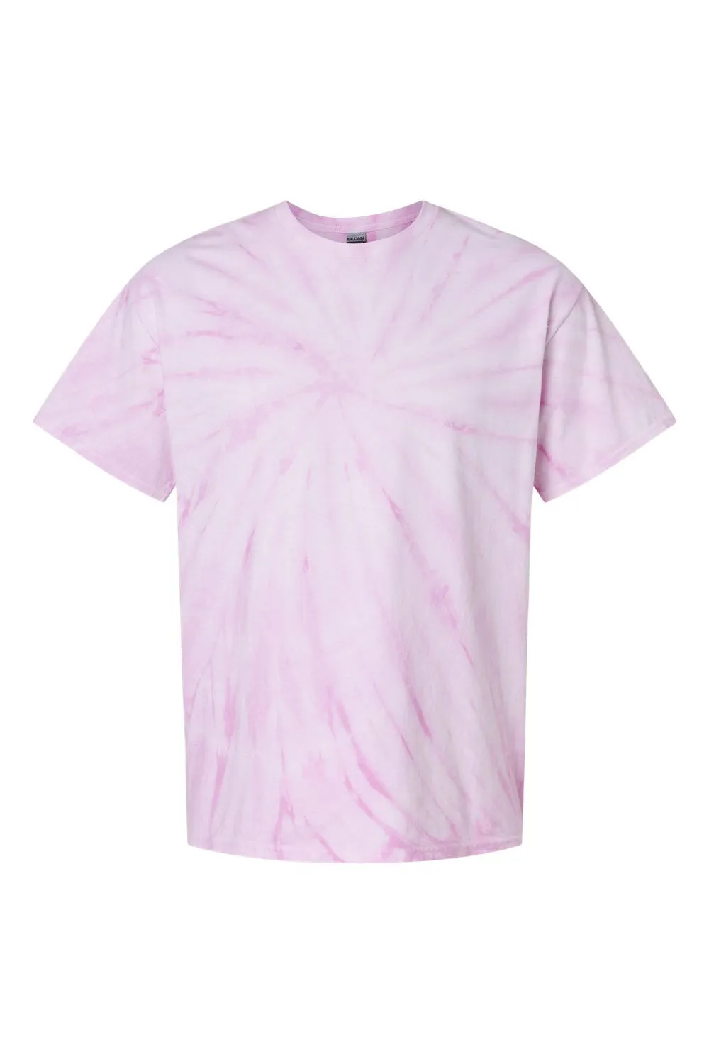 Dyenomite Mens Cyclone Pinwheel Tie Dyed Short Sleeve Crewneck T-Shirt - Lilac Clothing Dyenomite