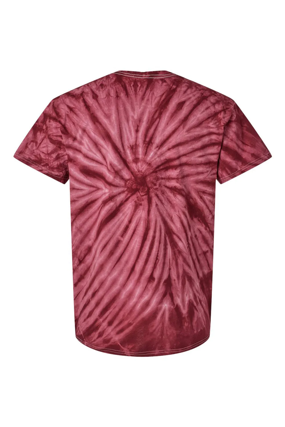 Dyenomite Mens Cyclone Pinwheel Tie Dyed Short Sleeve Crewneck T-Shirt - Maroon Clothing Dyenomite