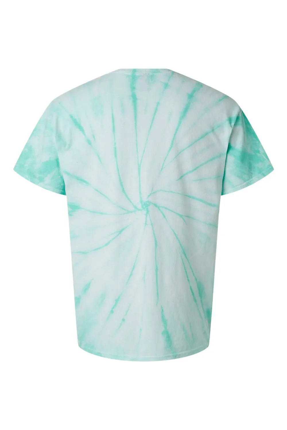 Dyenomite Mens Cyclone Pinwheel Tie Dyed Short Sleeve Crewneck T-Shirt - Mint Green Clothing Dyenomite