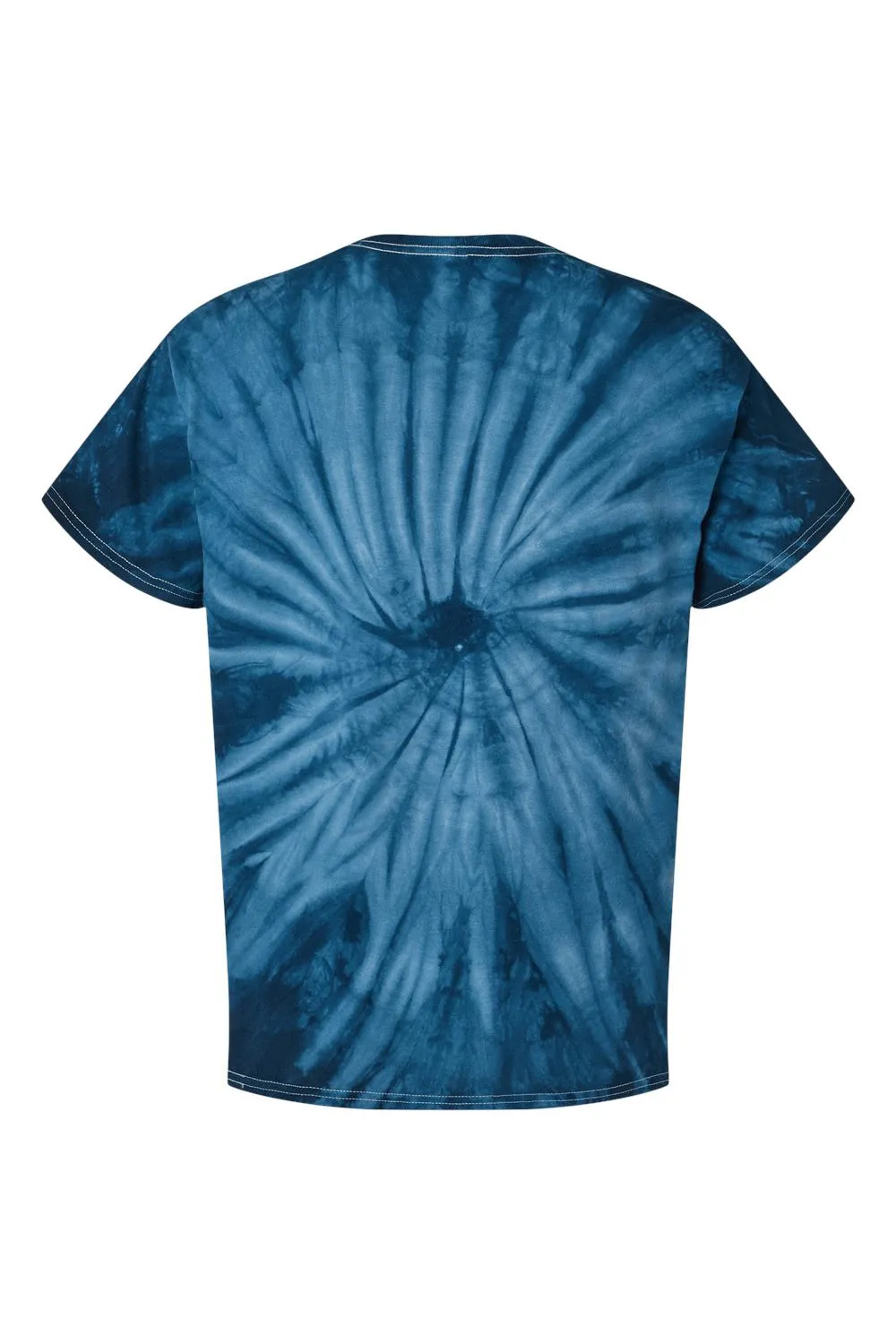 Dyenomite Mens Cyclone Pinwheel Tie Dyed Short Sleeve Crewneck T-Shirt - Navy Blue Clothing Dyenomite