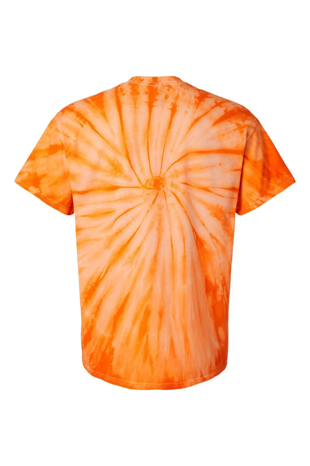 Dyenomite Mens Cyclone Pinwheel Tie Dyed Short Sleeve Crewneck T-Shirt - Orange Clothing Dyenomite