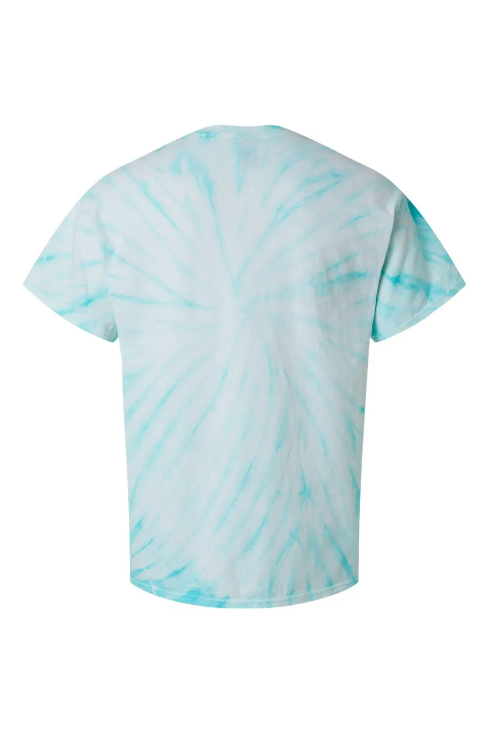 Dyenomite Mens Cyclone Pinwheel Tie Dyed Short Sleeve Crewneck T-Shirt - Pale Turquoise Clothing Dyenomite