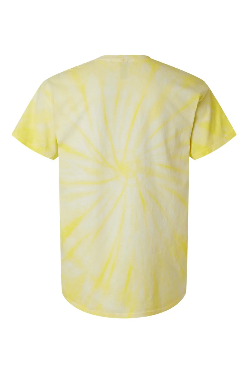 Dyenomite Mens Cyclone Pinwheel Tie Dyed Short Sleeve Crewneck T-Shirt - Pale Yellow Clothing Dyenomite