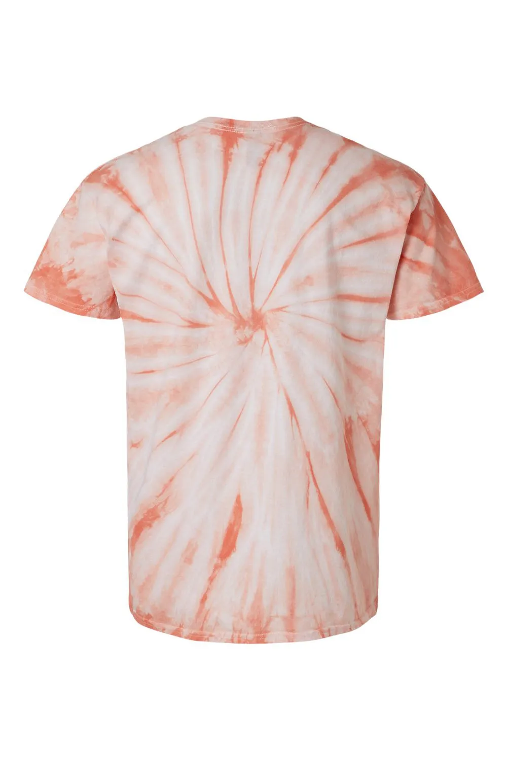 Dyenomite Mens Cyclone Pinwheel Tie Dyed Short Sleeve Crewneck T-Shirt - Peach Clothing Dyenomite