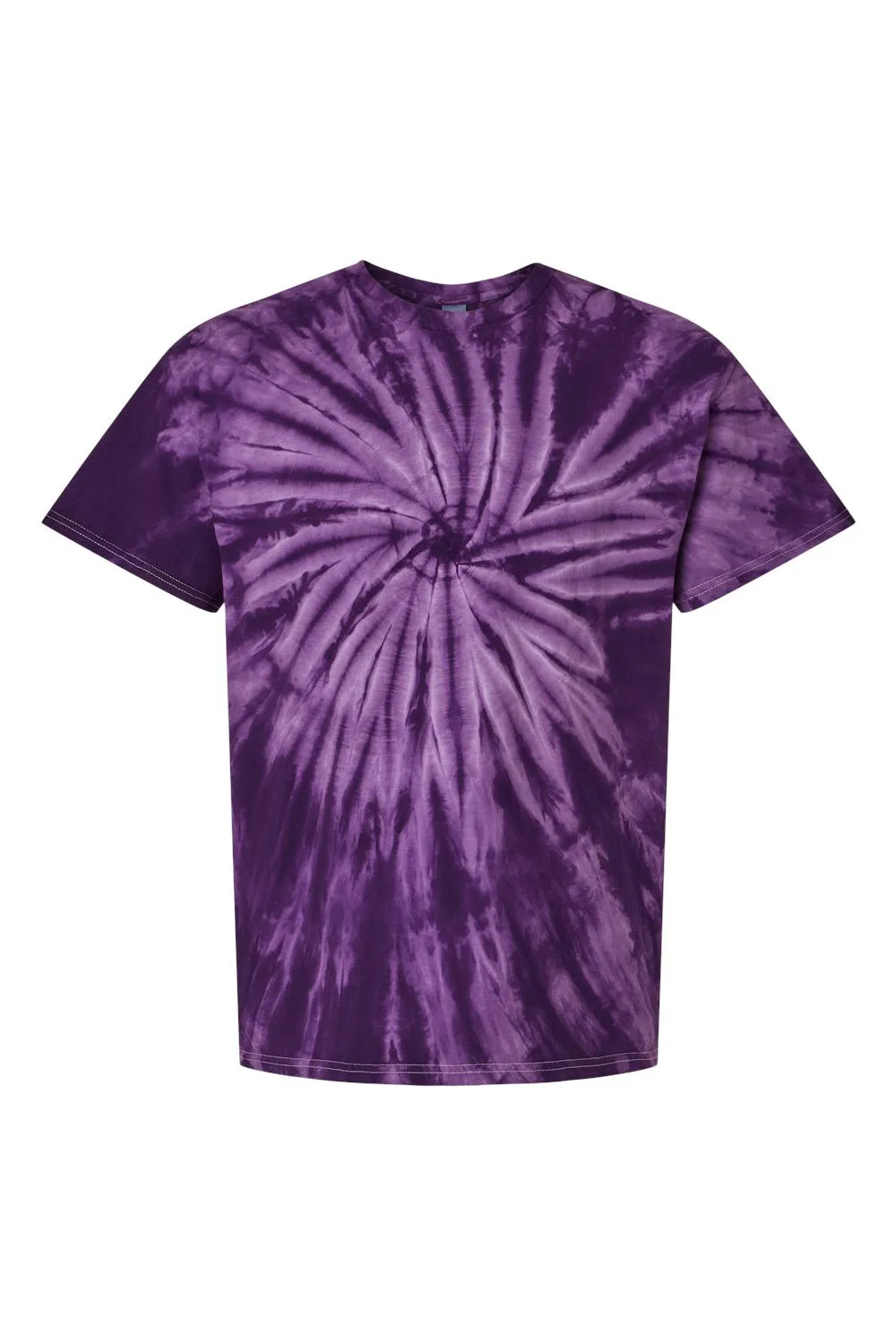 Dyenomite Mens Cyclone Pinwheel Tie Dyed Short Sleeve Crewneck T-Shirt - Purple Clothing Dyenomite