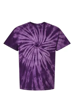 Dyenomite Mens Cyclone Pinwheel Tie Dyed Short Sleeve Crewneck T-Shirt - Purple Clothing Dyenomite