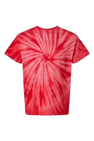 Dyenomite Mens Cyclone Pinwheel Tie Dyed Short Sleeve Crewneck T-Shirt - Red Clothing Dyenomite