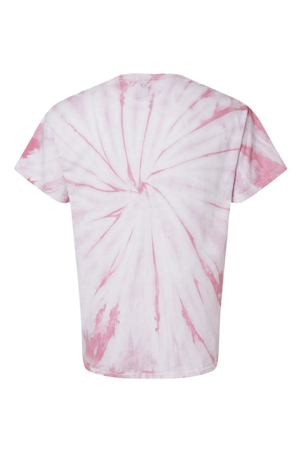 Dyenomite Mens Cyclone Pinwheel Tie Dyed Short Sleeve Crewneck T-Shirt - Rose Clothing Dyenomite