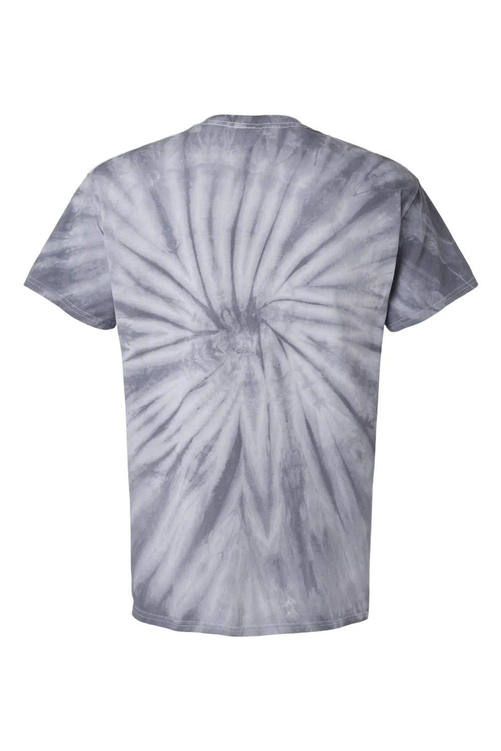 Dyenomite Mens Cyclone Pinwheel Tie Dyed Short Sleeve Crewneck T-Shirt - Silver Grey Clothing Dyenomite