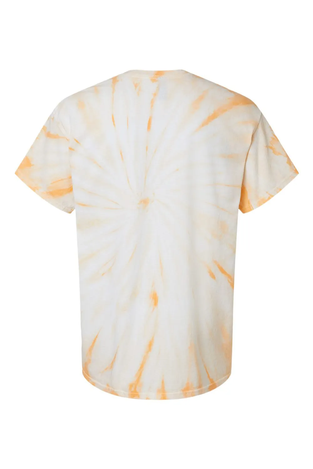 Dyenomite Mens Cyclone Pinwheel Tie Dyed Short Sleeve Crewneck T-Shirt - Tangerine Clothing Dyenomite