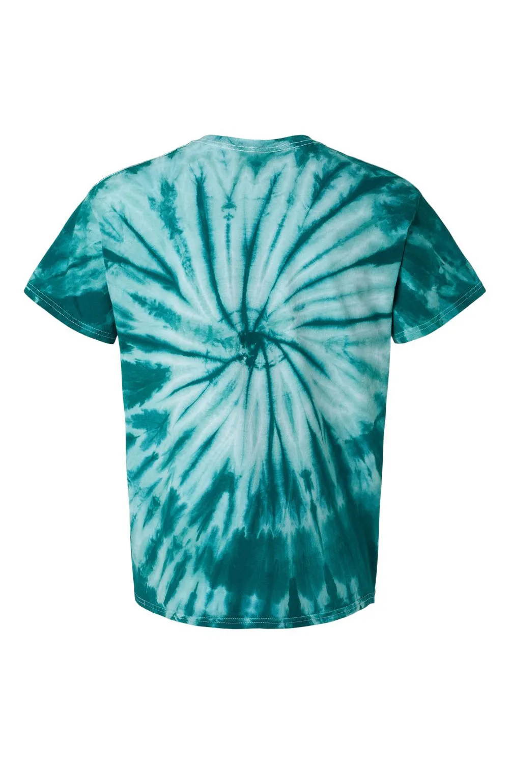 Dyenomite Mens Cyclone Pinwheel Tie Dyed Short Sleeve Crewneck T-Shirt - Teal Clothing Dyenomite