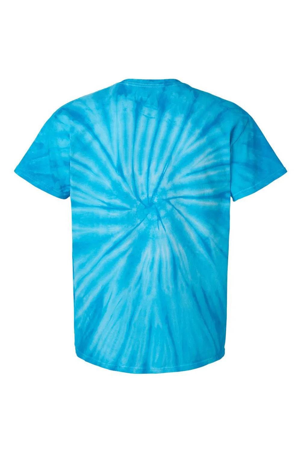 Dyenomite Mens Cyclone Pinwheel Tie Dyed Short Sleeve Crewneck T-Shirt - Turquoise Clothing Dyenomite