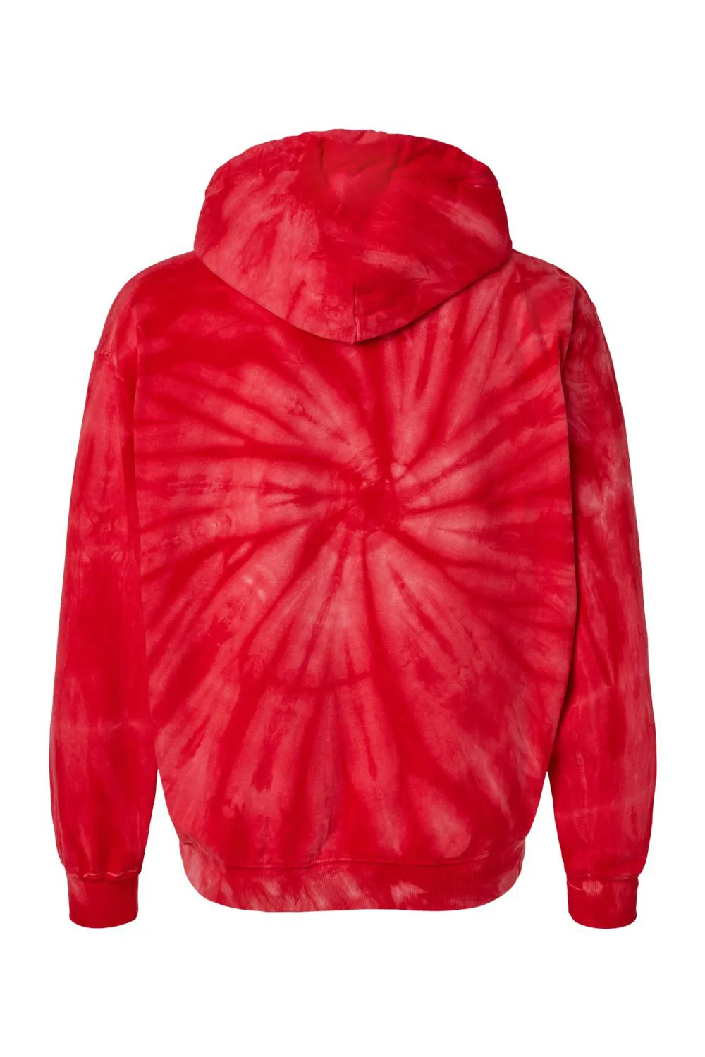 Dyenomite Mens Cyclone Tie Dyed Hooded Sweatshirt Hoodie w/ Pouch Pocket - Red Clothing Dyenomite