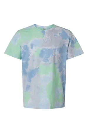 Dyenomite Mens Dream Tie Dyed Short Sleeve Crewneck T-Shirt - Green Clothing Dyenomite