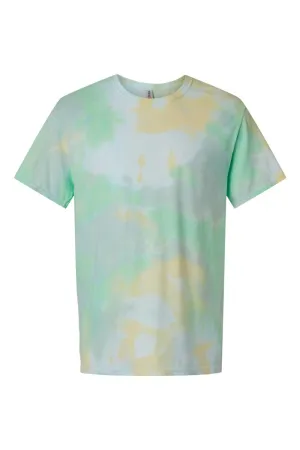 Dyenomite Mens Dream Tie Dyed Short Sleeve Crewneck T-Shirt - Lemon Lime Clothing Dyenomite