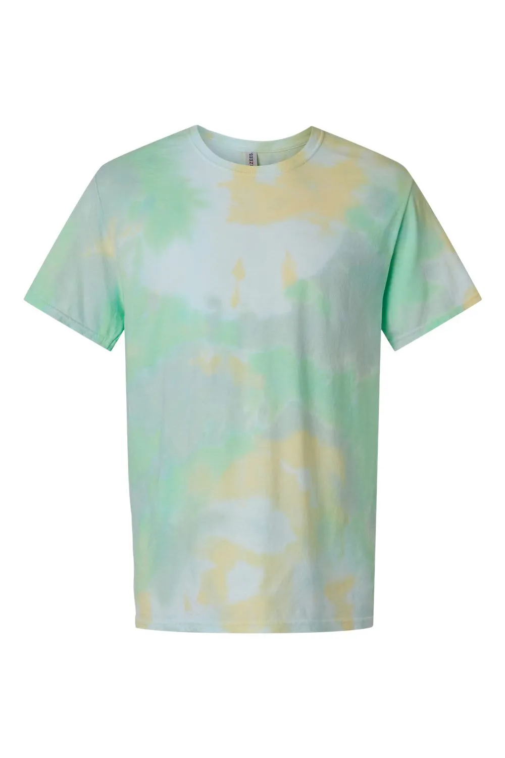 Dyenomite Mens Dream Tie Dyed Short Sleeve Crewneck T-Shirt - Lemon Lime Clothing Dyenomite