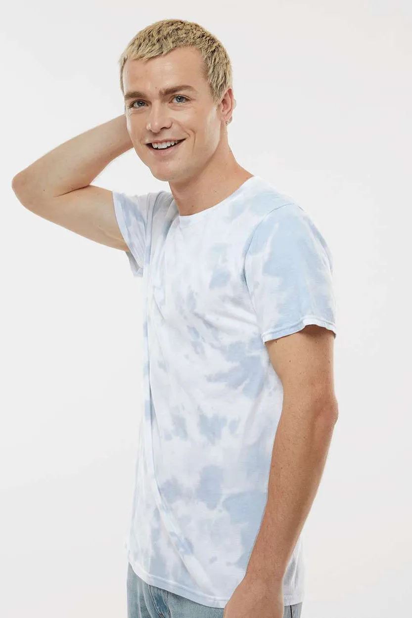Dyenomite Mens Dream Tie Dyed Short Sleeve Crewneck T-Shirt - Mist Clothing Dyenomite