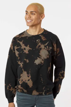 Dyenomite Mens Essential Fleece Bleach Wash Crewneck Sweatshirt - Gobi Clothing Dyenomite