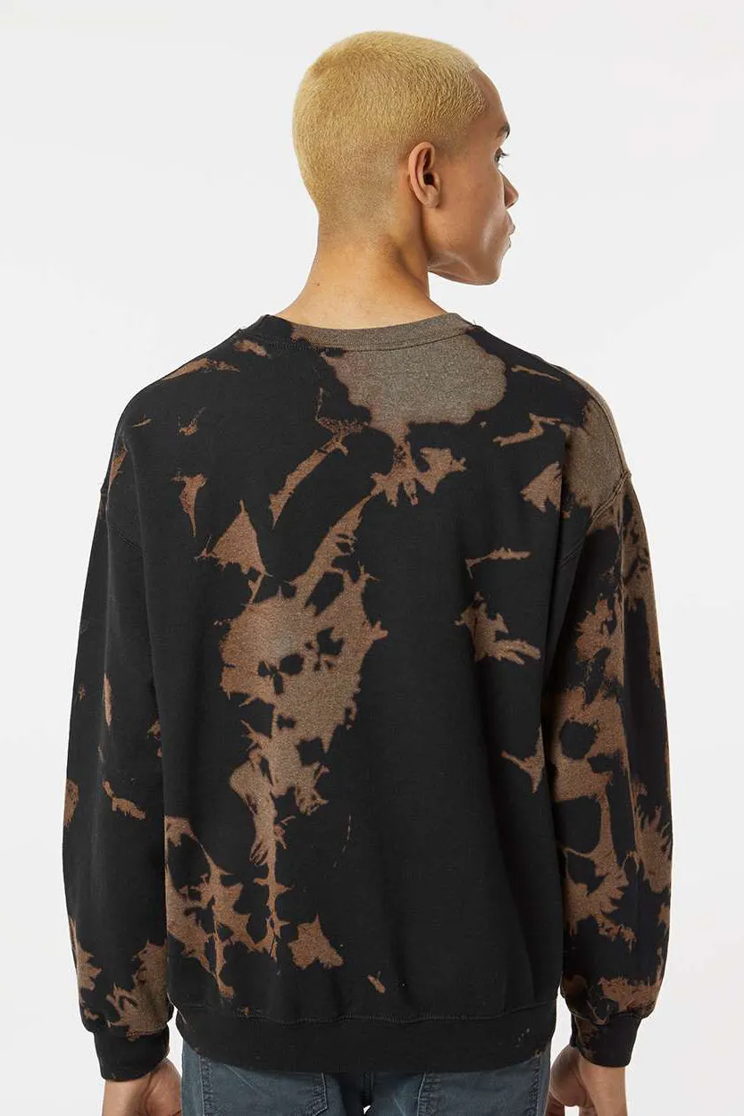 Dyenomite Mens Essential Fleece Bleach Wash Crewneck Sweatshirt - Gobi Clothing Dyenomite