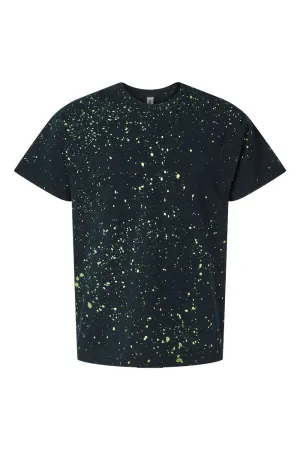 Dyenomite Mens Glow In The Dark Tie Dyed Short Sleeve Crewneck T-Shirt - Space Clothing Dyenomite