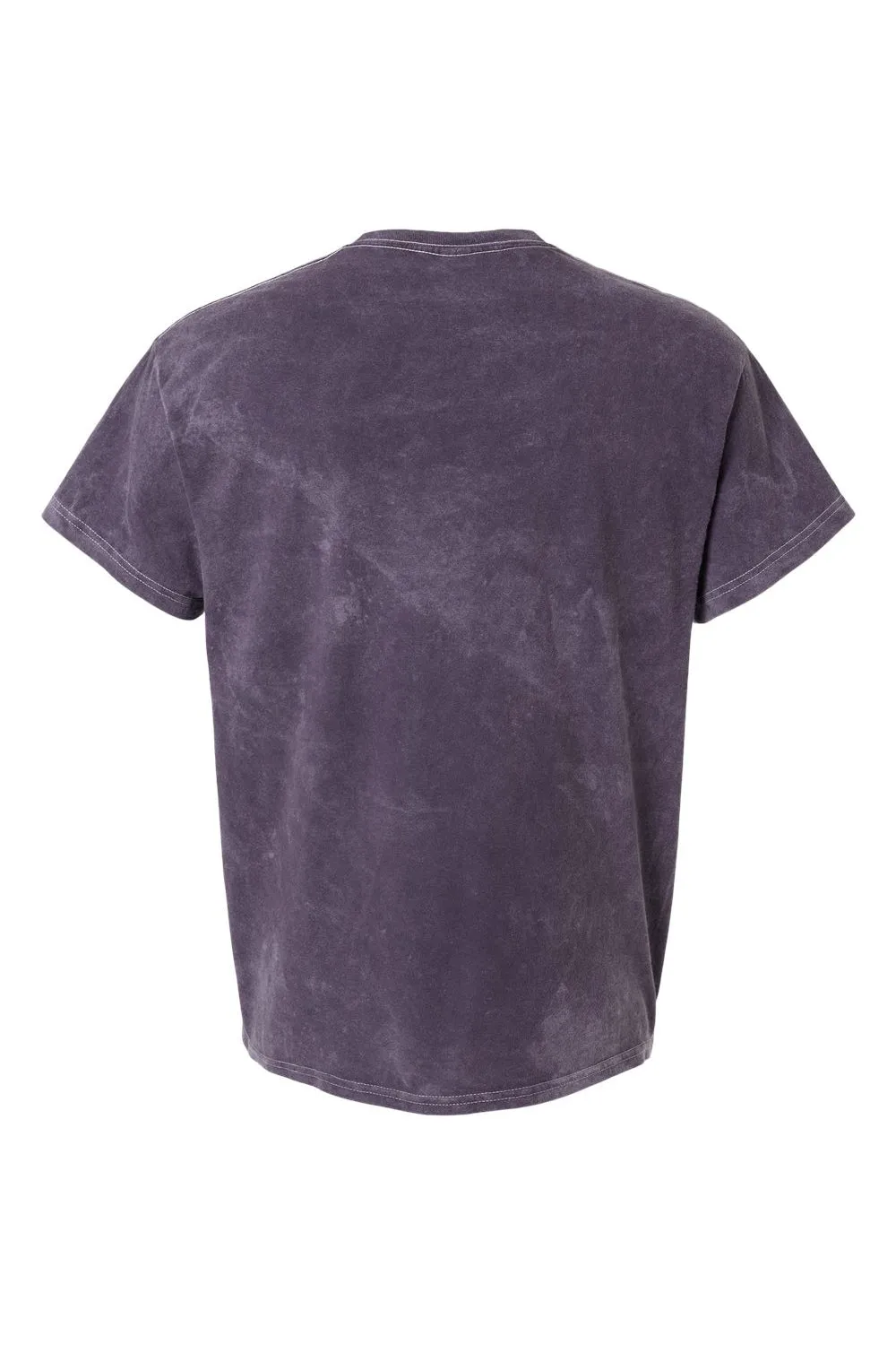Dyenomite Mens Mineral Wash Short Sleeve Crewneck T-Shirt - Aubergine Clothing Dyenomite